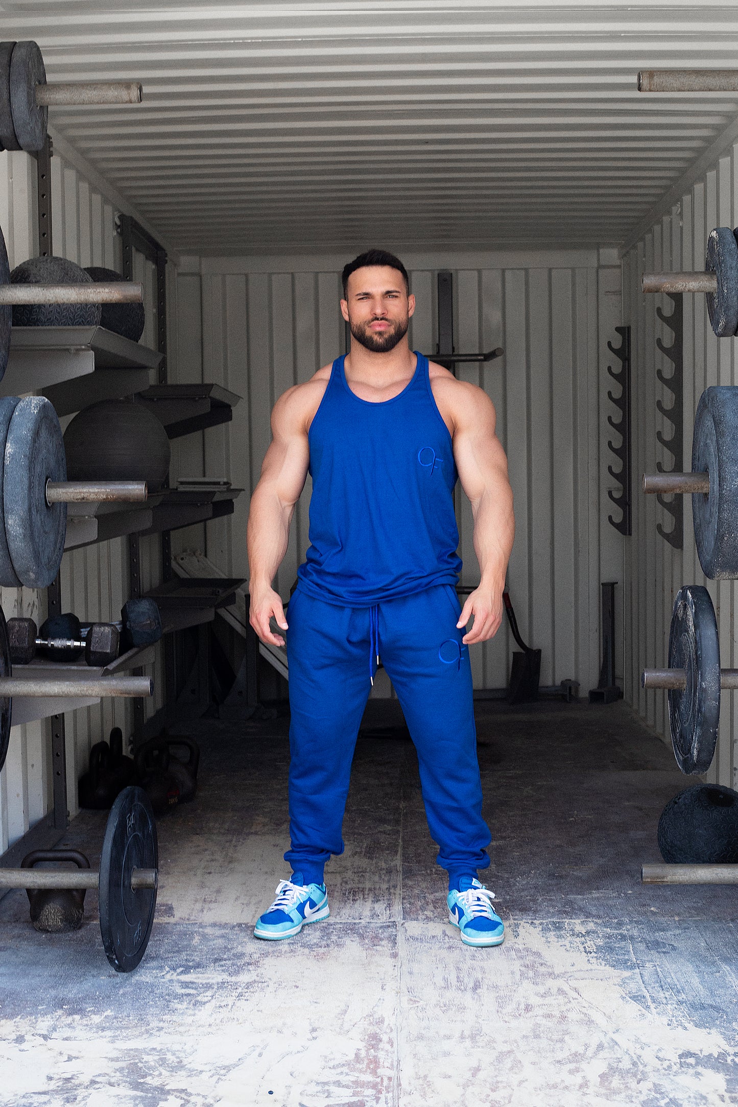 Shoulder Day Racer Back Tank in Blueberry Pre