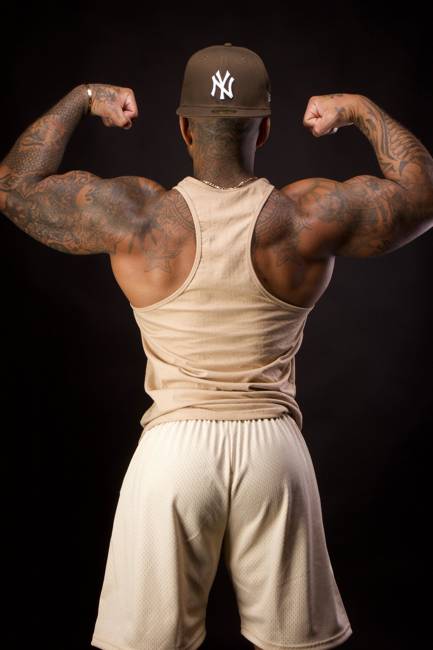 Shoulder Day Racer Back Tank in Almond