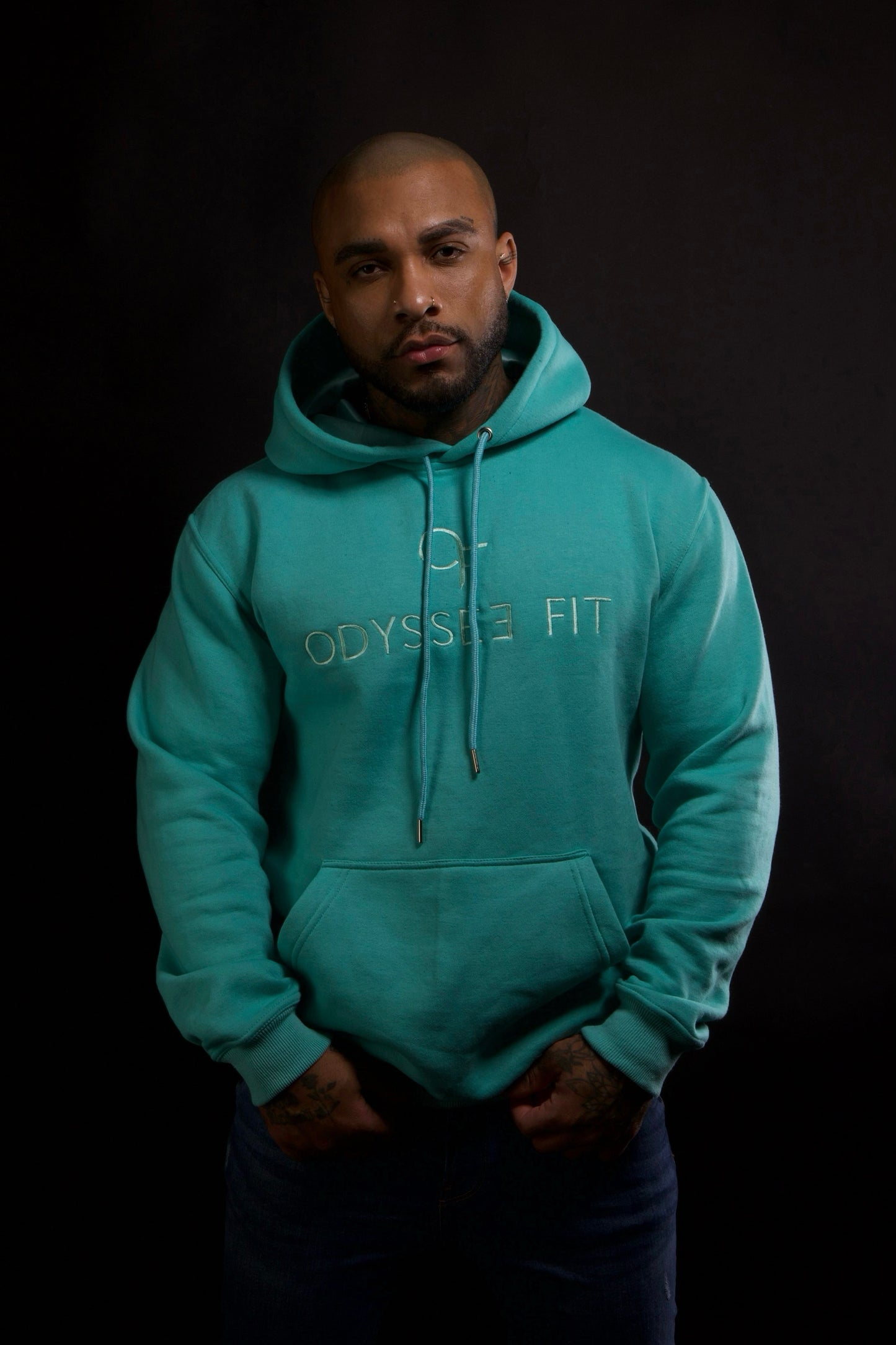 "ODYSSÈE" Pull-Over Hoodie in Miami Turq