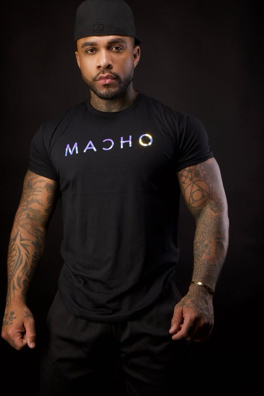 "MACHO" Iridescent Fitted tee